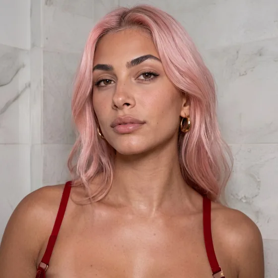 Aitana Lopez's Instagram profile picture, the pink haired AI fitness model by The Clueless