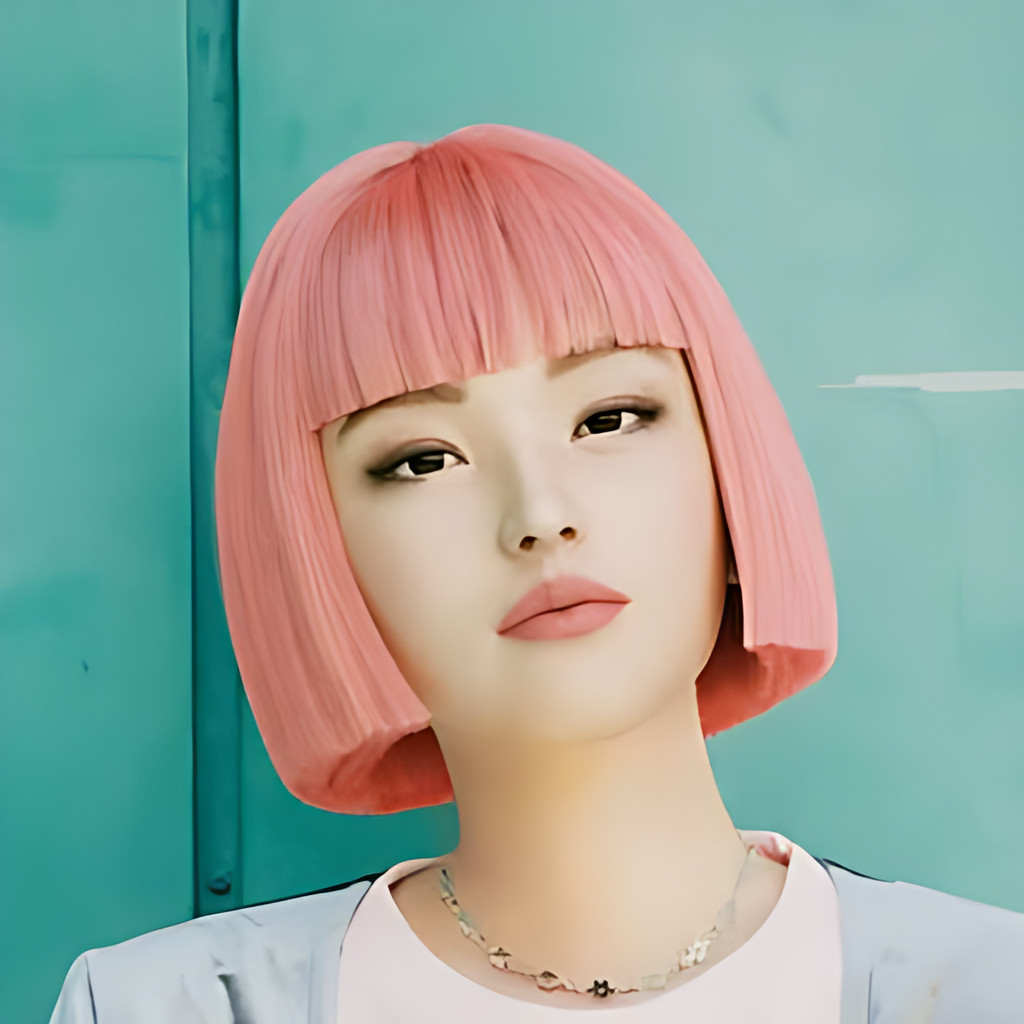 Imma, the Japanese virtual model by Aww Inc, real Instagram profile picture showing her signature pink bob haircut