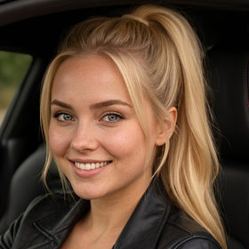 Milla Sofia, Finnish AI fashion and travel influencer, profile portrait