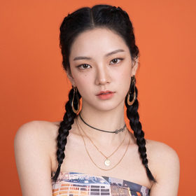 Rozy, Korea's first virtual influencer, real Instagram profile picture from her account, a photorealistic CGI face with freckles