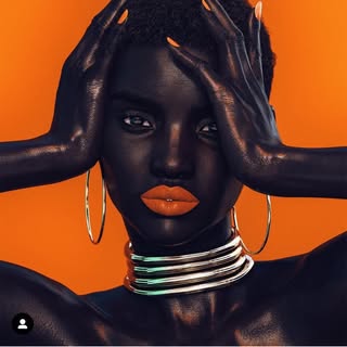 Shudu, the CGI digital supermodel, Instagram profile picture showing her hyper-real dark skin and high-fashion styling