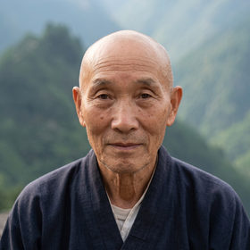 Yang Mun, AI wisdom influencer, illustrative profile portrait