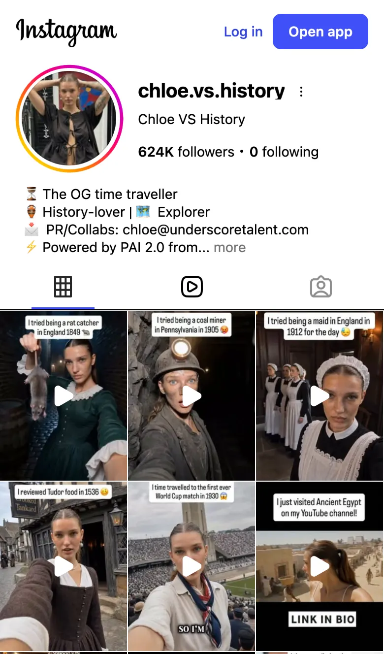 Feed snapshot in the style of Chloe VS History